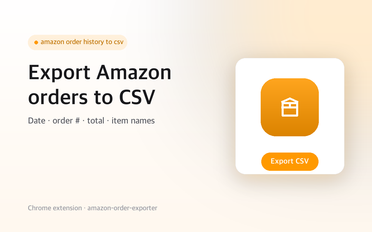 Amazon Order History to CSV & Excel Export 스크린샷 1