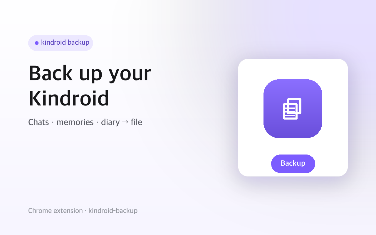 Kindroid Backup - Export Chats & Memories 스크린샷 1